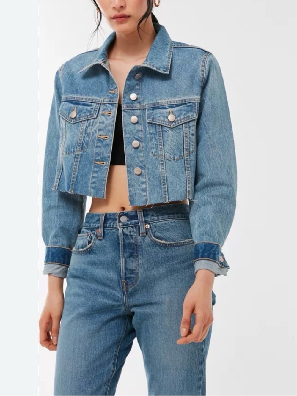 BDG Cropped Denim  Trucker Jacket Medium